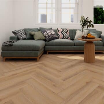 Meva Vinyl à chevron avec isolation chêne foncé