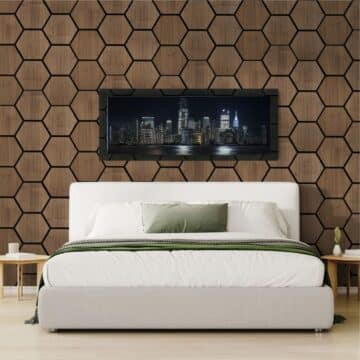 Meta Deco Acoustic Hexagonale chêne foncé