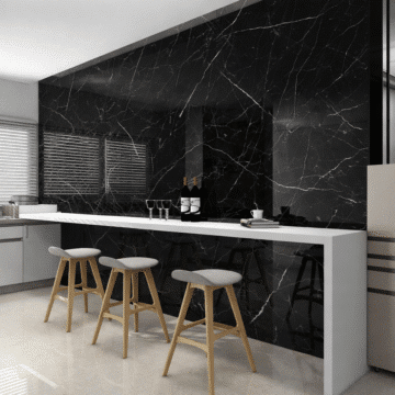 Panneau XL PVC Black Carrara Brillant